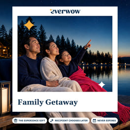 Everwow Family Getaway experience gift photo in a frame, stargazing on a lake dock