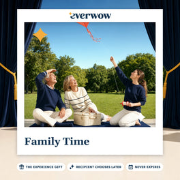Everwow Family Time experience gift photo in a frame, kite flying at a park picnic