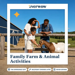 Everwow Family Farm & Animal Activities experience gift photo in a frame, girl feeding a goat
