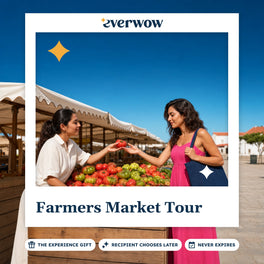 Everwow Farmers Market Tour experience gift photo in a frame, tomato handed over at a stall