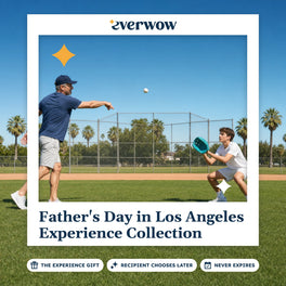 Everwow Father's Day in Los Angeles Experience Collection experience gift photo in a frame, playing catch on a ballfield