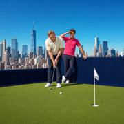 Father and son putting on a rooftop green in Manhattan, Father's Day in New York City Experience Collection experience gift