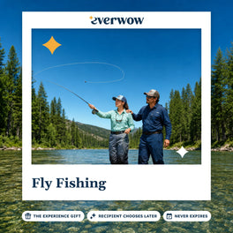 Everwow Fly Fishing experience gift photo in a frame, fly fishing a clear stream
