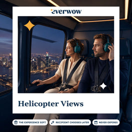 Everwow Helicopter Views experience gift photo in a frame, helicopter over city lights