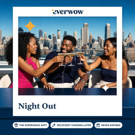 Everwow Night Out experience gift photo in a frame, rooftop bar toast