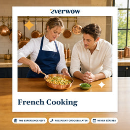 Everwow French Cooking experience gift photo in a frame, chef and student at the stove