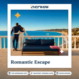 Everwow Romantic Escape experience gift photo in a frame, couple at a sea-view rail