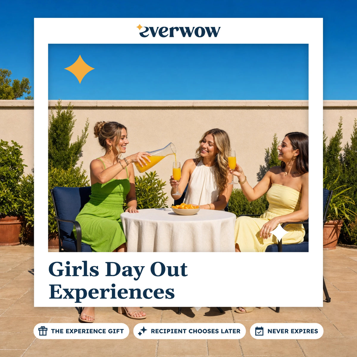 Everwow Girls Day Out Experiences experience gift photo in a frame, mimosa brunch toast