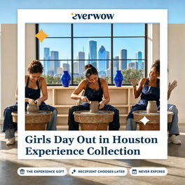 Everwow Girls Day Out in Houston Experience Collection experience gift photo in a frame, friends at pottery wheels