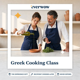 Everwow Greek Cooking Class experience gift photo in a frame, cooking in a taverna kitchen