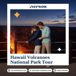Everwow Hawaii Volcanoes National Park Tour experience gift photo in a frame, glowing crater view