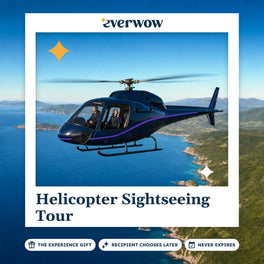 Everwow Helicopter Sightseeing Tour experience gift photo in a frame, helicopter over the coast