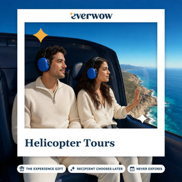 Everwow Helicopter Tours experience gift photo in a frame, coastline seen from a helicopter