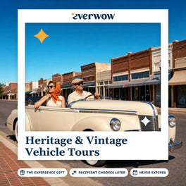 Everwow Heritage & Vintage Vehicle Tours experience gift photo in a frame, couple in a classic car