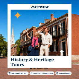 Everwow History & Heritage Tours experience gift photo in a frame, guide at a colonial facade