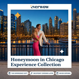 Everwow Honeymoon in Chicago Experience Collection experience gift photo in a frame, newlyweds on the Riverwalk