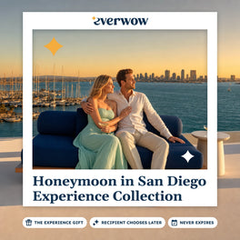 Everwow Honeymoon in San Diego Experience Collection experience gift photo in a frame, rooftop daybed at sunset