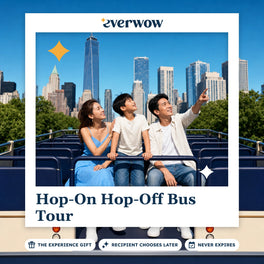 Everwow Hop-On Hop-Off Bus Tour experience gift photo in a frame, family on an open-top bus