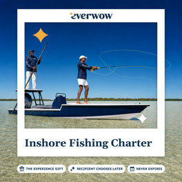 Everwow Inshore Fishing Charter experience gift photo in a frame, casting from a flats skiff