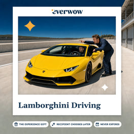 Everwow Lamborghini Driving experience gift photo in a frame, yellow supercar on the track