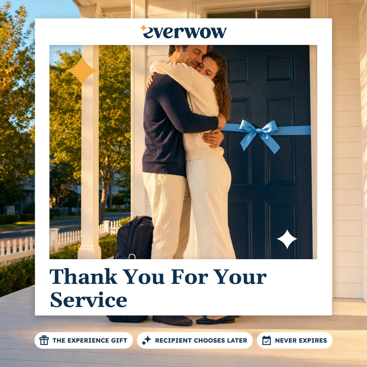 Everwow Thank You For Your Service experience gift photo in a frame, welcome-home hug