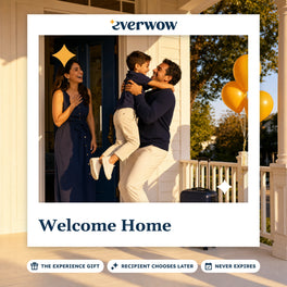 Everwow Welcome Home experience gift photo in a frame, family reunion on a doorstep