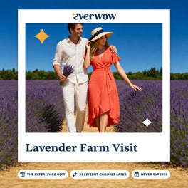 Everwow Lavender Farm Visit experience gift photo in a frame, couple in lavender rows