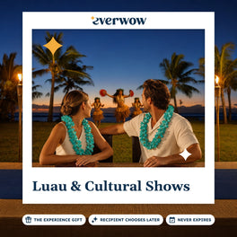 Everwow Luau & Cultural Shows experience gift photo in a frame, couple at a torch-lit luau
