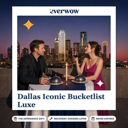 Everwow Dallas Iconic Bucketlist Luxe experience gift photo in a frame, rooftop dinner at dusk