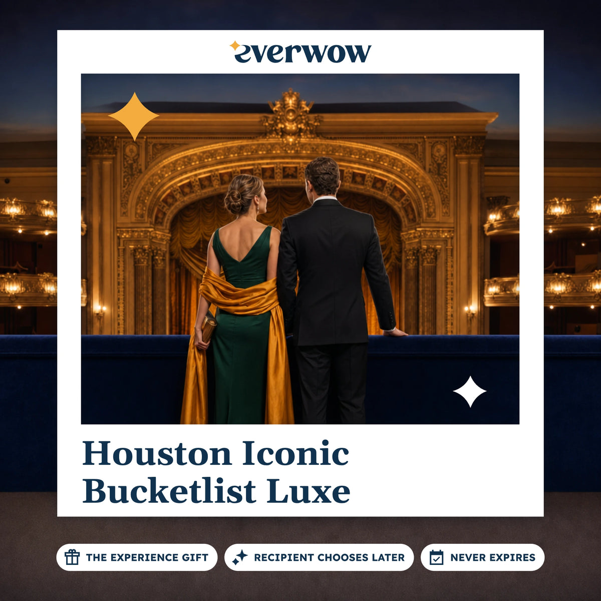 Everwow Houston Iconic Bucketlist Luxe experience gift photo in a frame, couple in a theater box