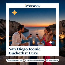 Everwow San Diego Iconic Bucketlist Luxe experience gift photo in a frame, cliff-top toast at dusk