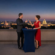 Couple with cocktails at a rooftop bar above the capital at dusk, Washington DC Iconic Bucketlist Luxe experience gift