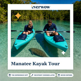 Everwow Manatee Kayak Tour experience gift photo in a frame, kayakers watching a manatee