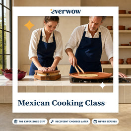 Everwow Mexican Cooking Class experience gift photo in a frame, pressing tortillas in a kitchen
