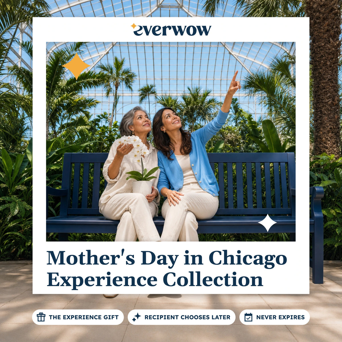 Everwow Mother's Day in Chicago Experience Collection gift photo in a frame, conservatory visit
