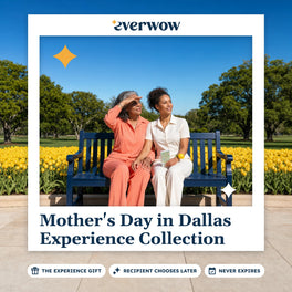 Everwow Mother's Day in Dallas Experience Collection gift photo in a frame, tulip garden bench