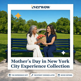 Everwow Mother's Day in New York City Experience Collection gift photo in a frame, park bench tulips