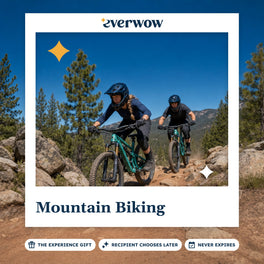 Everwow Mountain Biking experience gift photo in a frame, riders on rocky singletrack