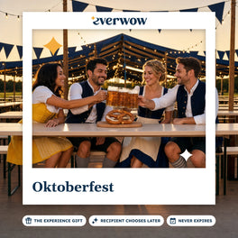 Everwow Oktoberfest experience gift photo in a frame, friends clinking steins