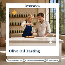Everwow Olive Oil Tasting experience gift photo in a frame, olive oil poured for tasting