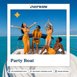 Everwow Party Boat experience gift photo in a frame, friends dancing on deck
