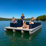 Family cruising a calm lake on a rented pontoon boat, Pontoon Boat Rental experience gift