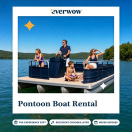 Everwow Pontoon Boat Rental experience gift photo in a frame, family cruising a lake