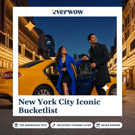 Everwow New York City Iconic Bucketlist experience gift photo in a frame, taxi arrival at dusk
