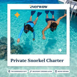 Everwow Private Snorkel Charter experience gift photo in a frame, snorkelers by the boat