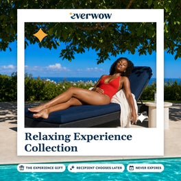 Everwow Relaxing Experience Collection gift photo in a frame, woman on a poolside lounger