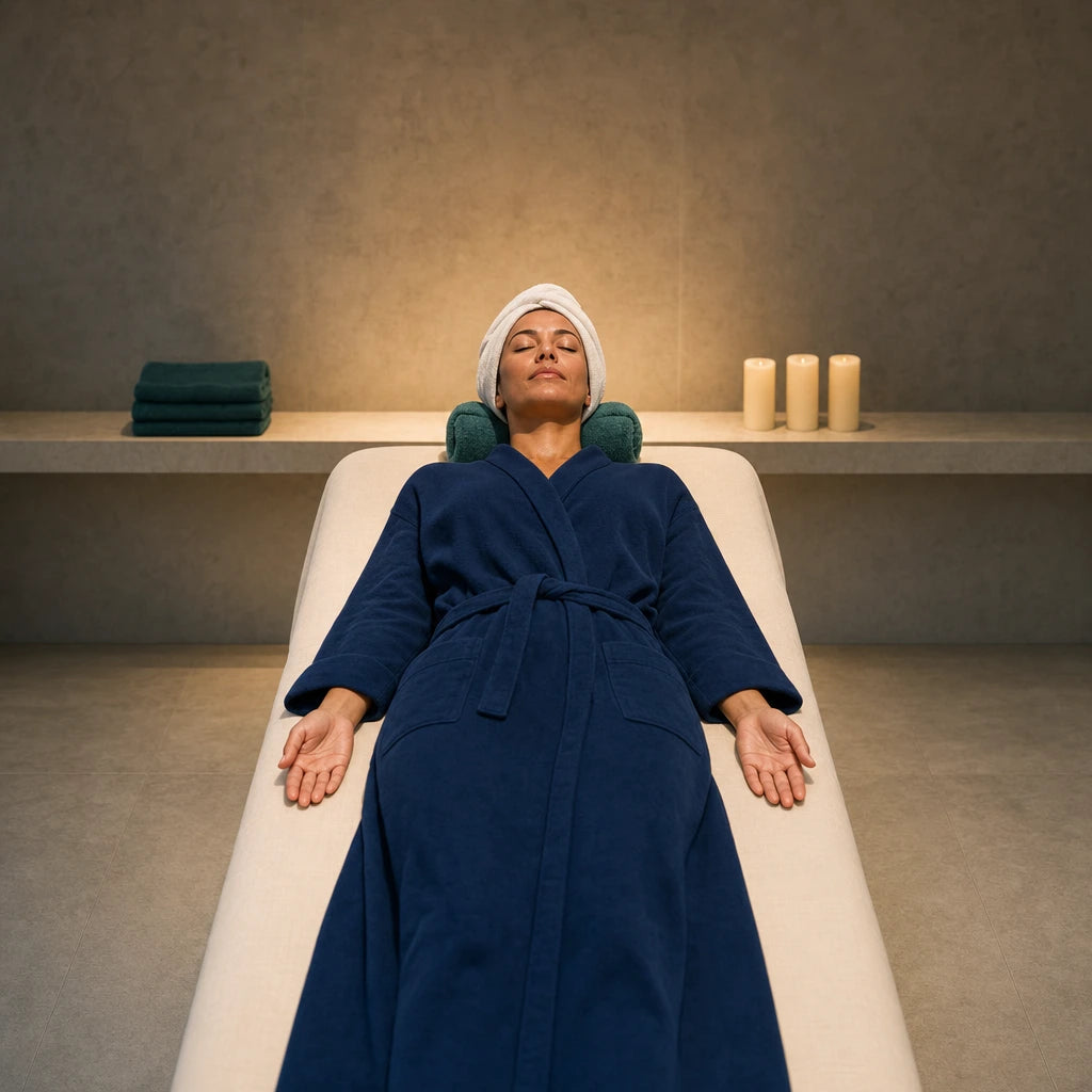 Woman resting on a spa treatment table, San Diego Relaxing Experience Collection experience gift