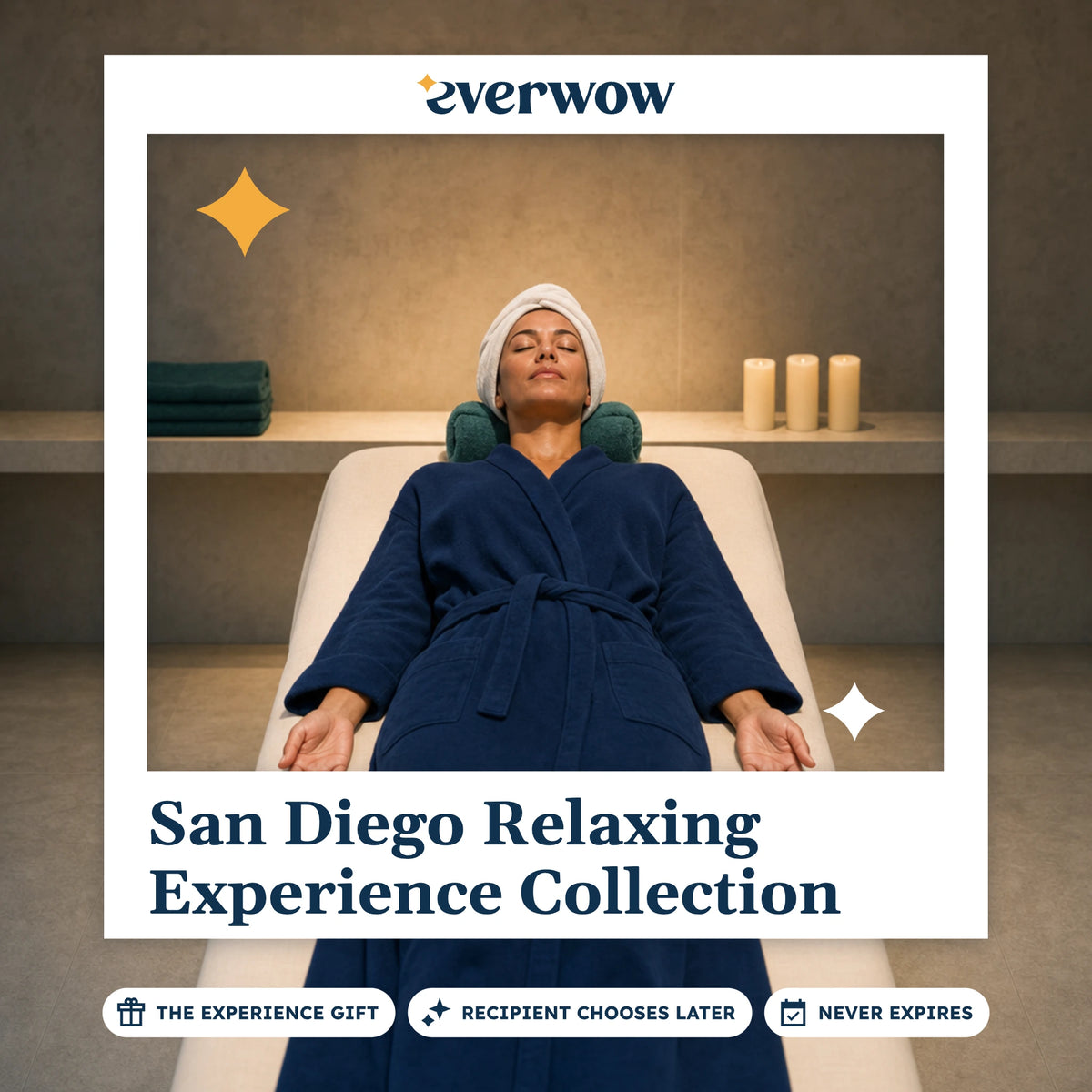 Everwow San Diego Relaxing Experience Collection experience gift photo in a frame, spa treatment table