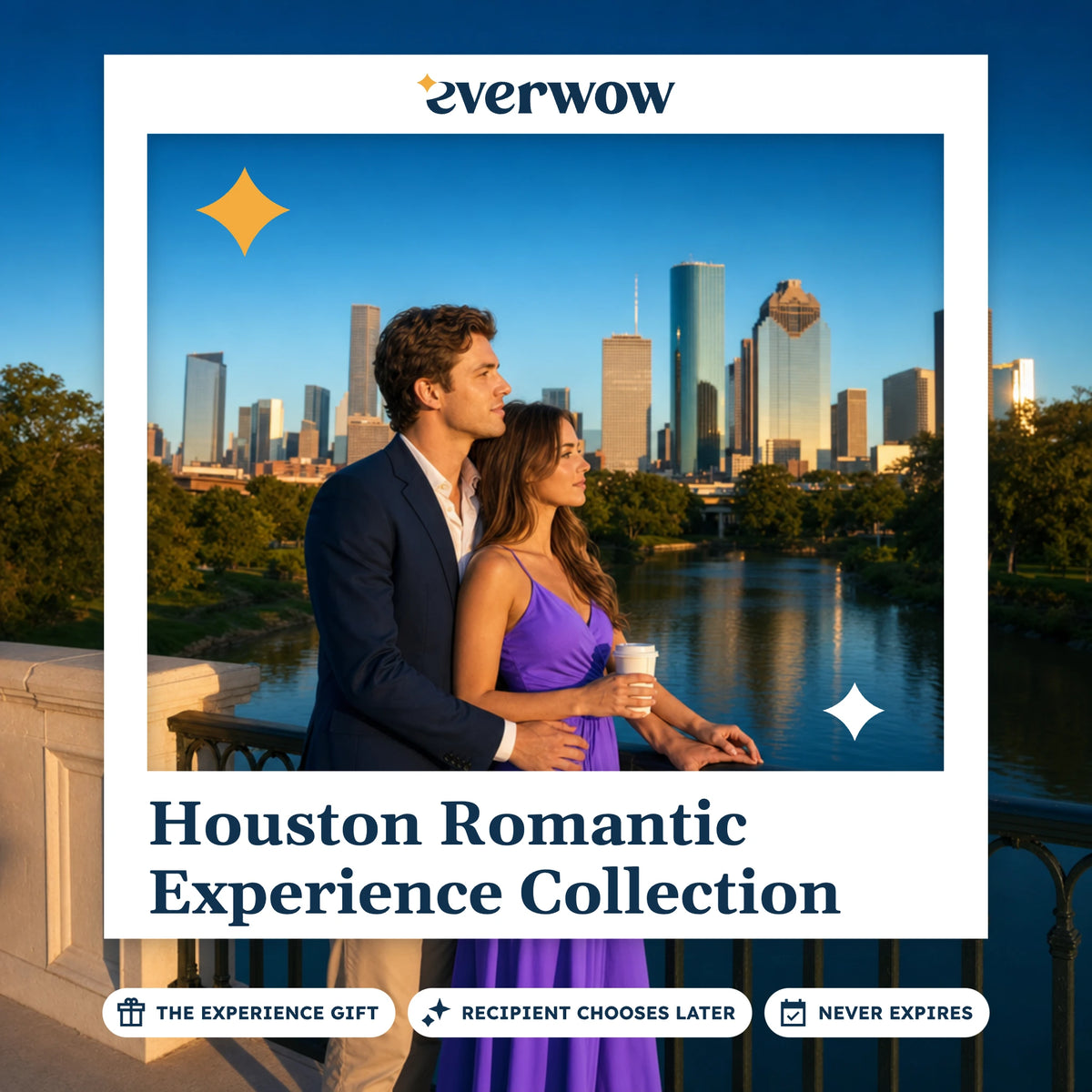 Everwow Houston Romantic Experience Collection experience gift photo in a frame, couple on the bayou walk