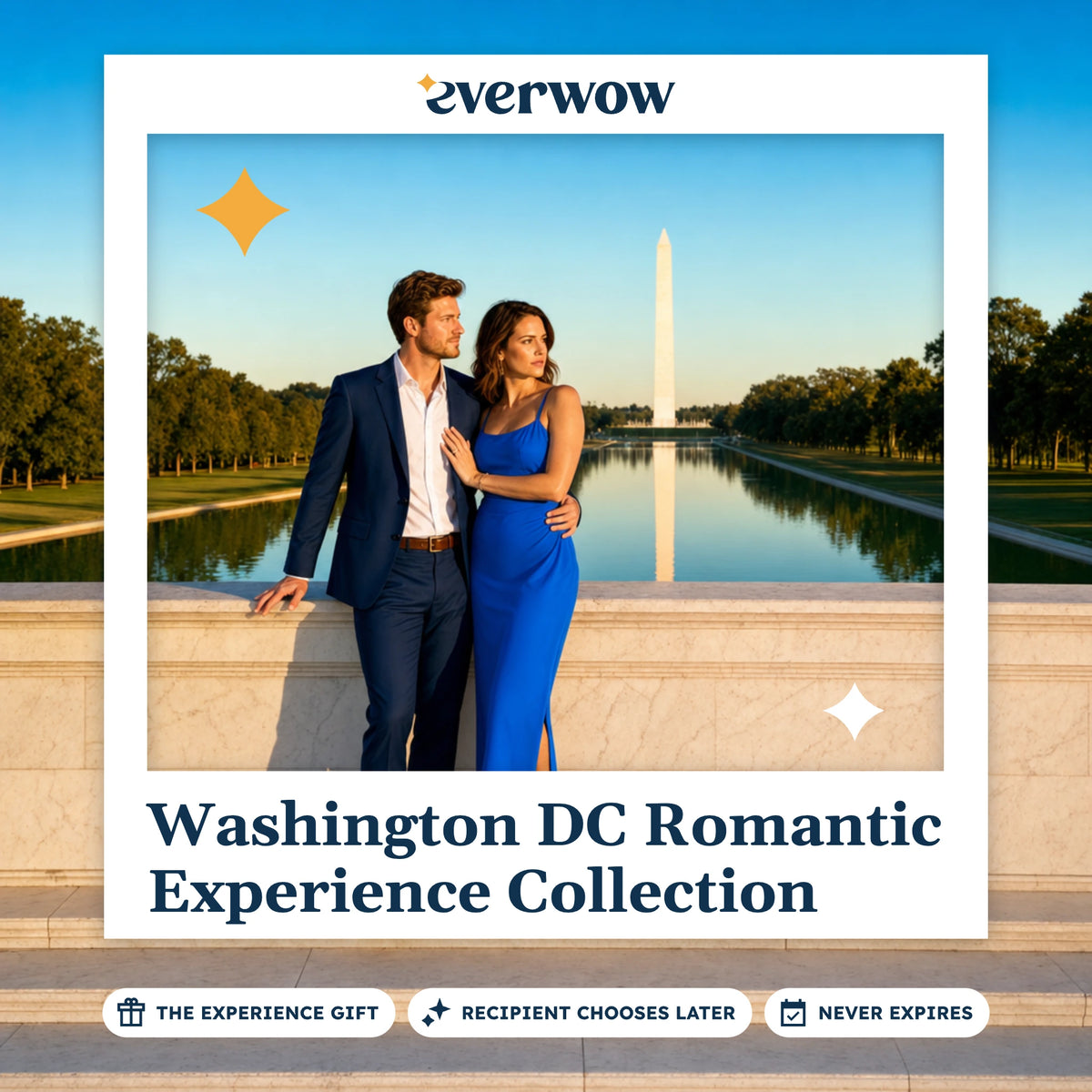 Everwow Washington DC Romantic Experience Collection experience gift photo in a frame, reflecting pool